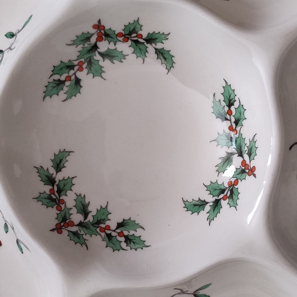 Spode Christmas Tree Holiday Tree Divided Serving Tray - Picture 4 of 6